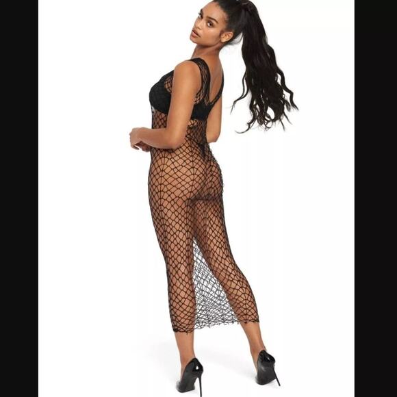 NEW Fredericks of Hollywood Idina Body Stocking Fishnet Dress Lingerie Plus Size - Picture 2 of 7